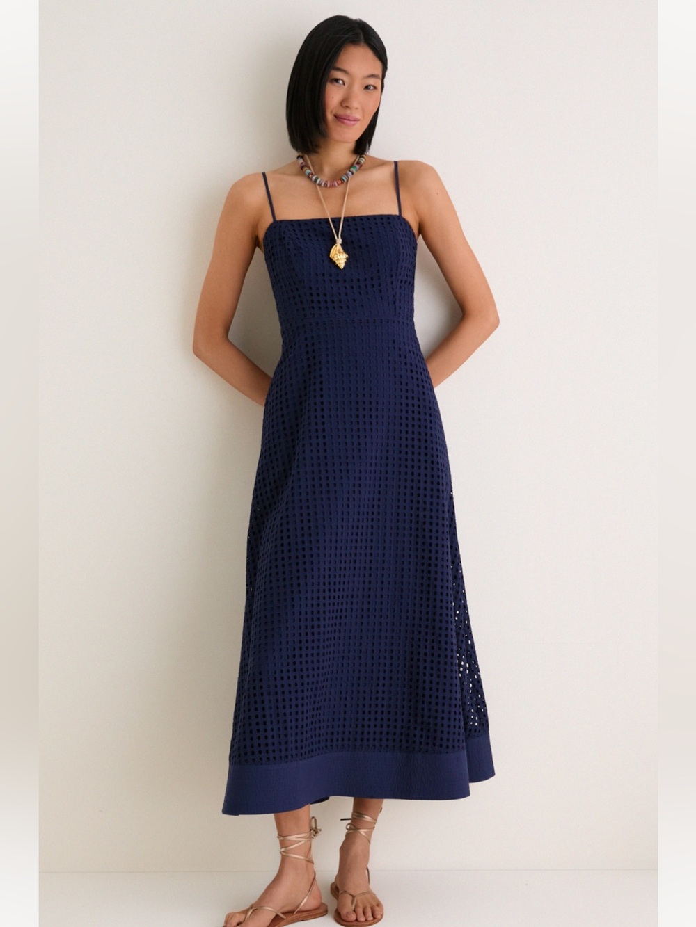 NWOT Tuckernuck Navy Eyelet Rhea Dress S